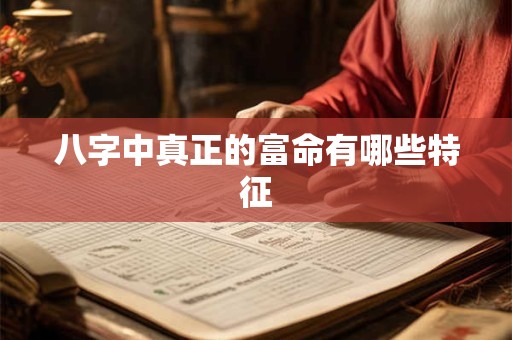 八字中真正的富命有哪些特征