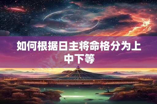 如何根据日主将命格分为上中下等