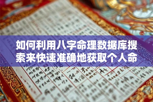 如何利用八字命理数据库搜索来快速准确地获取个人命运信息