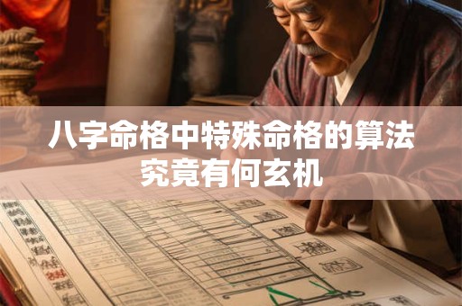 八字命格中特殊命格的算法究竟有何玄机