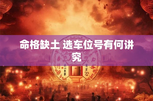 命格缺土 选车位号有何讲究
