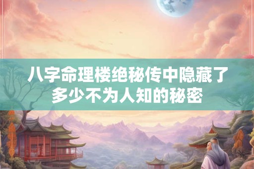 八字命理楼绝秘传中隐藏了多少不为人知的秘密