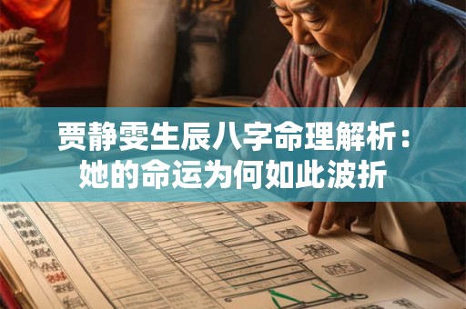 贾静雯生辰八字命理解析：她的命运为何如此波折