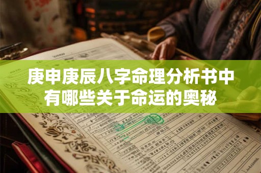 庚申庚辰八字命理分析书中有哪些关于命运的奥秘