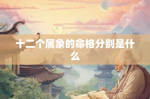 十二个属象的命格分别是什么