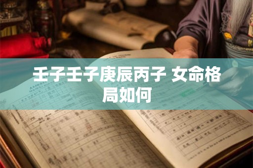 壬子壬子庚辰丙子 女命格局如何