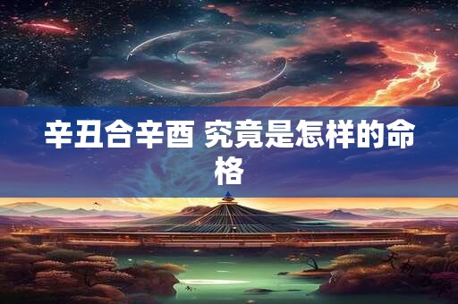 辛丑合辛酉 究竟是怎样的命格