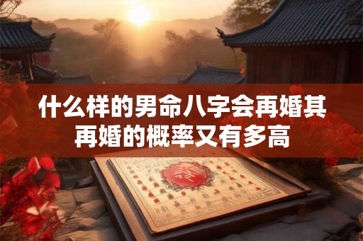 什么样的男命八字会再婚其再婚的概率又有多高