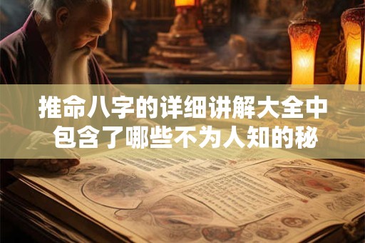 推命八字的详细讲解大全中 包含了哪些不为人知的秘密