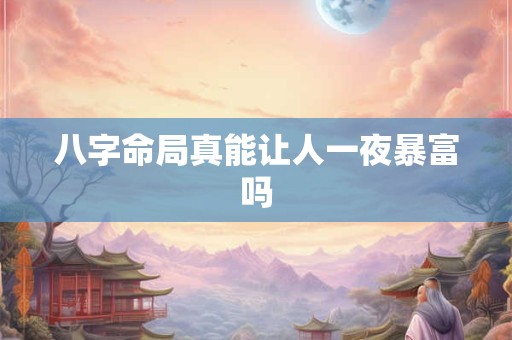 八字命局真能让人一夜暴富吗