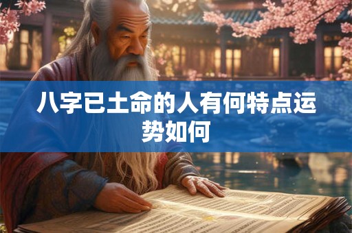 八字已土命的人有何特点运势如何