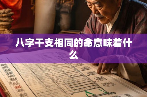 八字干支相同的命意味着什么