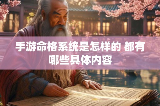 手游命格系统是怎样的 都有哪些具体内容