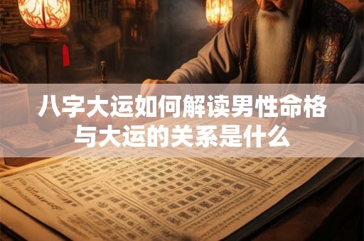 八字大运如何解读男性命格与大运的关系是什么