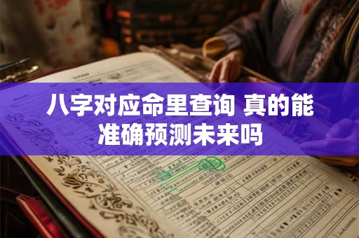八字对应命里查询 真的能准确预测未来吗