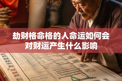 劫财格命格的人命运如何会对财运产生什么影响