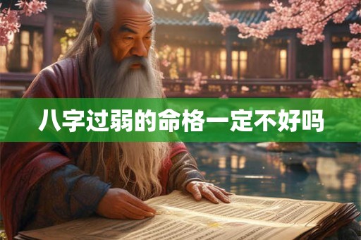 八字过弱的命格一定不好吗 八字过弱的命格一定不好吗