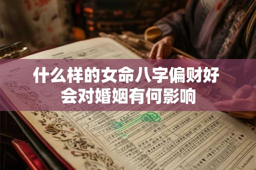什么样的女命八字偏财好 会对婚姻有何影响