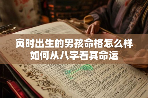 寅时出生的男孩命格怎么样如何从八字看其命运