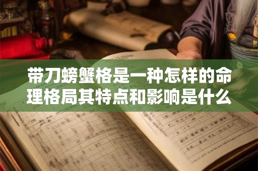 带刀螃蟹格是一种怎样的命理格局其特点和影响是什么