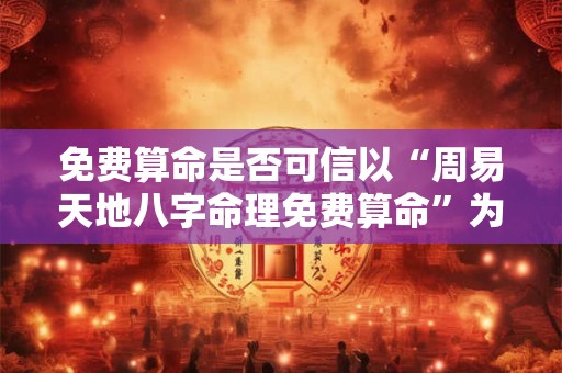 免费算命是否可信以“周易天地八字命理免费算命”为例探寻其中奥秘