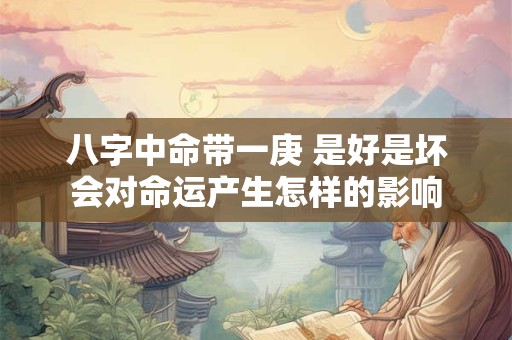 八字中命带一庚 是好是坏会对命运产生怎样的影响