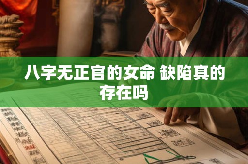 八字无正官的女命 缺陷真的存在吗