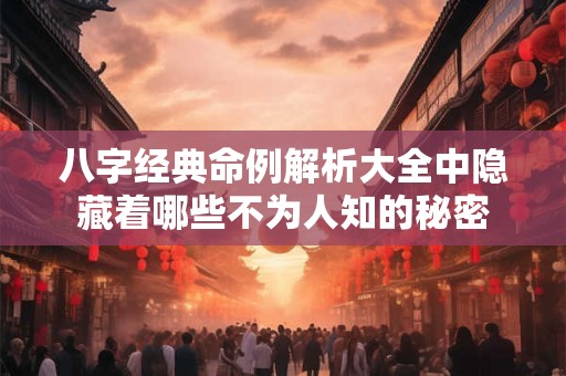 八字经典命例解析大全中隐藏着哪些不为人知的秘密