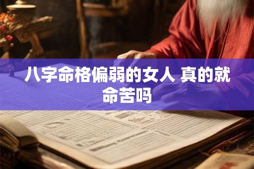 八字命格偏弱的女人 真的就命苦吗