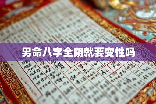 男命八字全阴就要变性吗