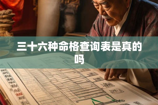 三十六种命格查询表是真的吗