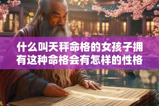什么叫天秤命格的女孩子拥有这种命格会有怎样的性格和命运
