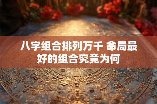 八字组合排列万千 命局最好的组合究竟为何