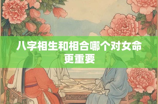 八字相生和相合哪个对女命更重要
