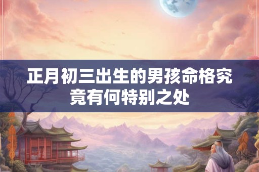 详细阅读:正月初三出生的男孩命格究竟有何特别之处 正月初三出生的男孩命格究竟有何特别之处