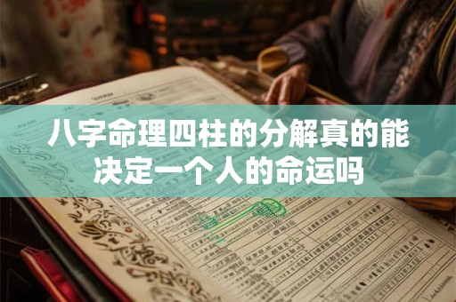 八字命理四柱的分解真的能决定一个人的命运吗