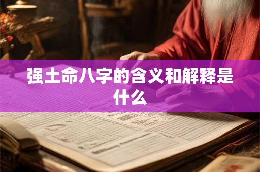 强土命八字的含义和解释是什么