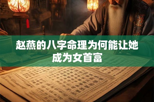 赵燕的八字命理为何能让她成为女首富
