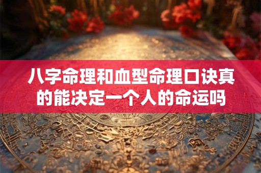 八字命理和血型命理口诀真的能决定一个人的命运吗