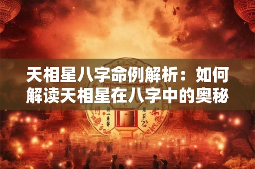 天相星八字命例解析：如何解读天相星在八字中的奥秘