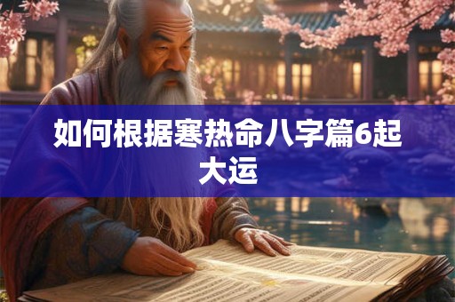 如何根据寒热命八字篇6起大运