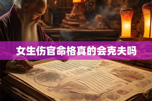 女生伤官命格真的会克夫吗