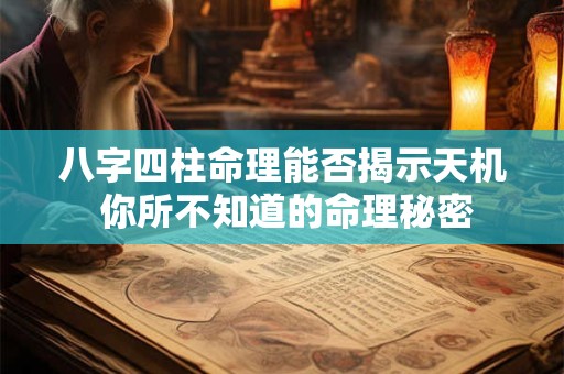八字四柱命理能否揭示天机 你所不知道的命理秘密
