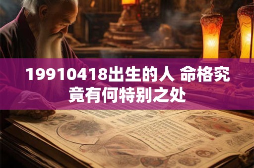 19910418出生的人 命格究竟有何特别之处