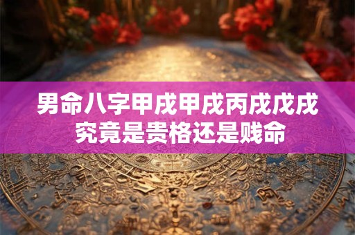 男命八字甲戌甲戌丙戌戊戌 究竟是贵格还是贱命