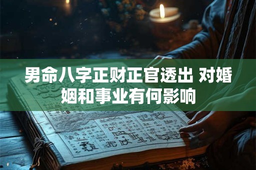 男命八字正财正官透出 对婚姻和事业有何影响