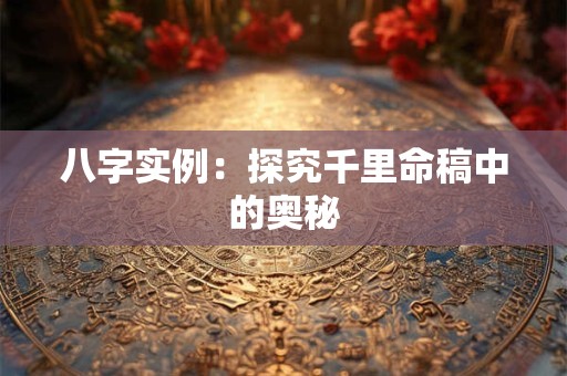 八字实例：探究千里命稿中的奥秘