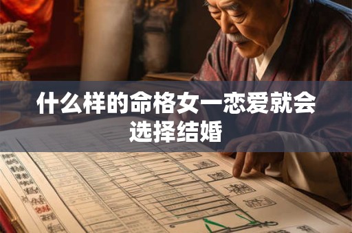 什么样的命格女一恋爱就会选择结婚