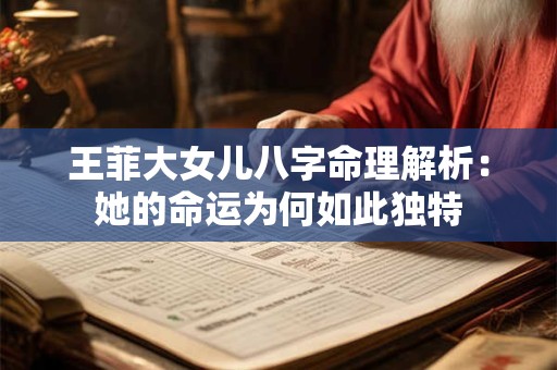 王菲大女儿八字命理解析：她的命运为何如此独特