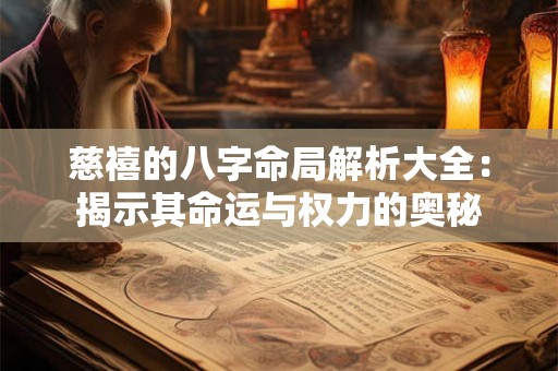 慈禧的八字命局解析大全：揭示其命运与权力的奥秘